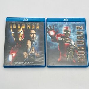 Iron Man and Iron Man 2 Blu-ray Movie Bundle Marvel Studios MCU Robert Downey Jr